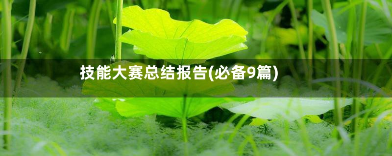 技能大赛总结报告(必备9篇)