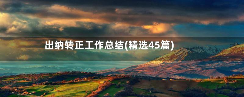 出纳转正工作总结(精选45篇)