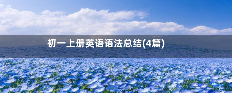 初一上册英语语法总结(4篇)