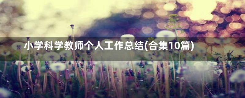 小学科学教师个人工作总结(合集10篇)
