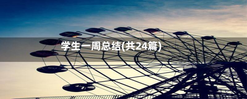 学生一周总结(共24篇)