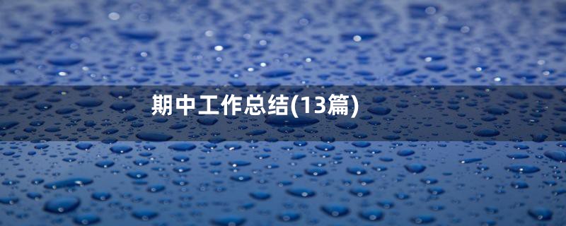 期中工作总结(13篇)