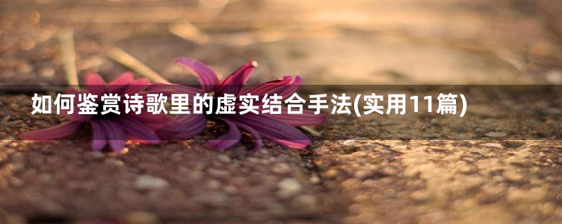 如何鉴赏诗歌里的虚实结合手法(实用11篇)