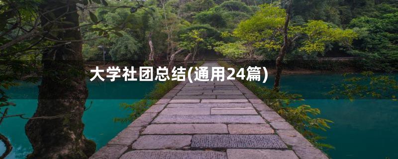大学社团总结(通用24篇)