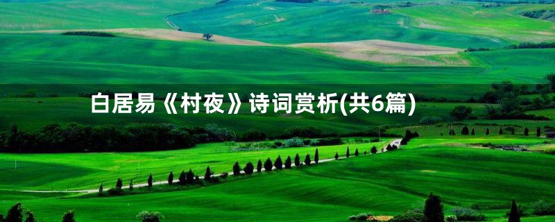 白居易《村夜》诗词赏析(共6篇)