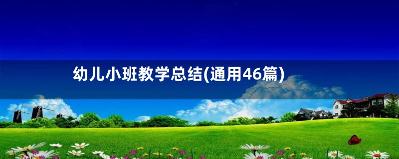 幼儿小班教学总结(通用46篇)