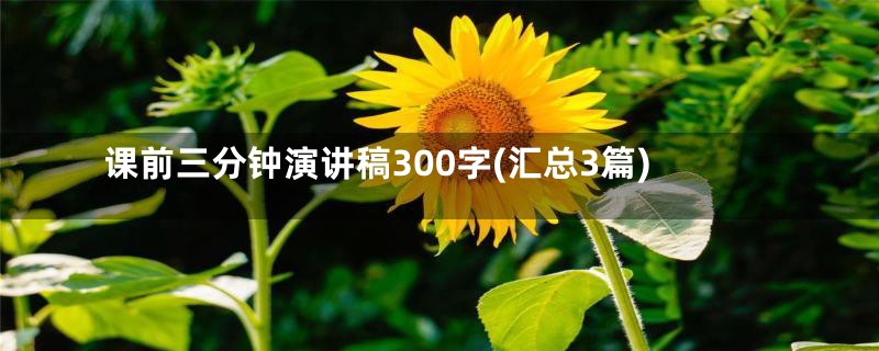 课前三分钟演讲稿300字(汇总3篇)