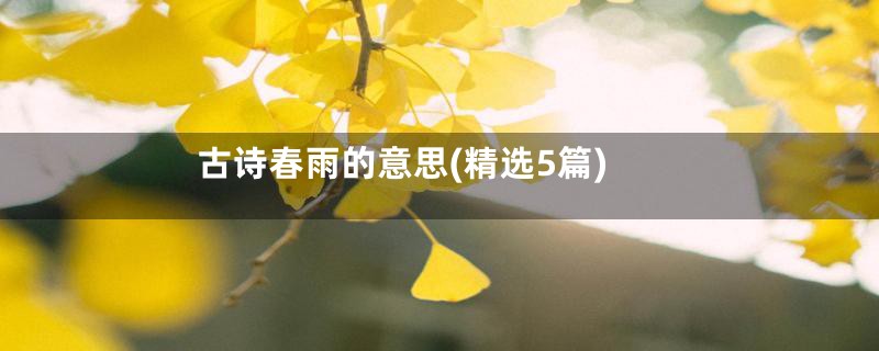 古诗春雨的意思(精选5篇)
