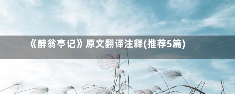 《醉翁亭记》原文翻译注释(推荐5篇)