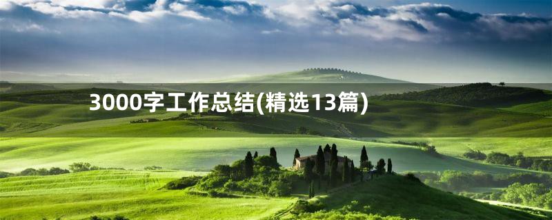 3000字工作总结(精选13篇)