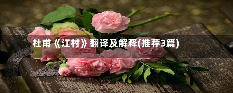 杜甫《江村》翻译及解释(推荐3篇)