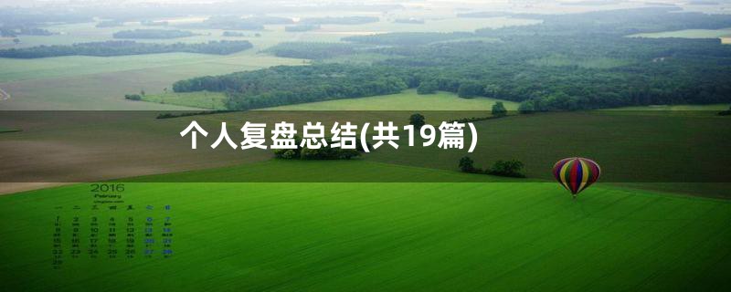 个人复盘总结(共19篇)