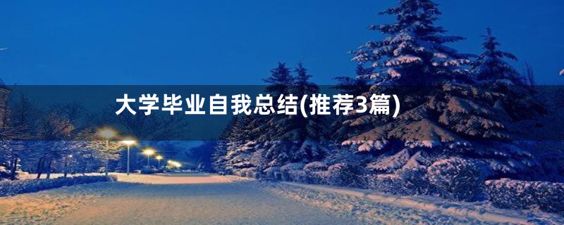大学毕业自我总结(推荐3篇)