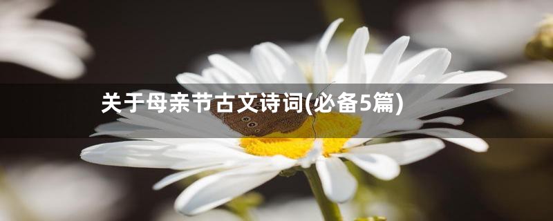 关于母亲节古文诗词(必备5篇)