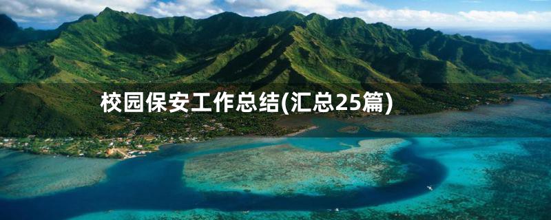 校园保安工作总结(汇总25篇)