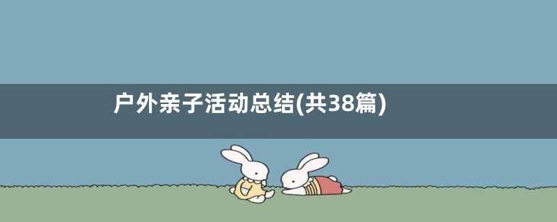 户外亲子活动总结(共38篇)