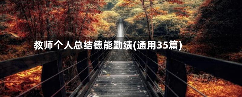 教师个人总结德能勤绩(通用35篇)