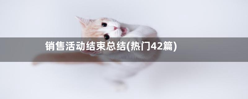 销售活动结束总结(热门42篇)