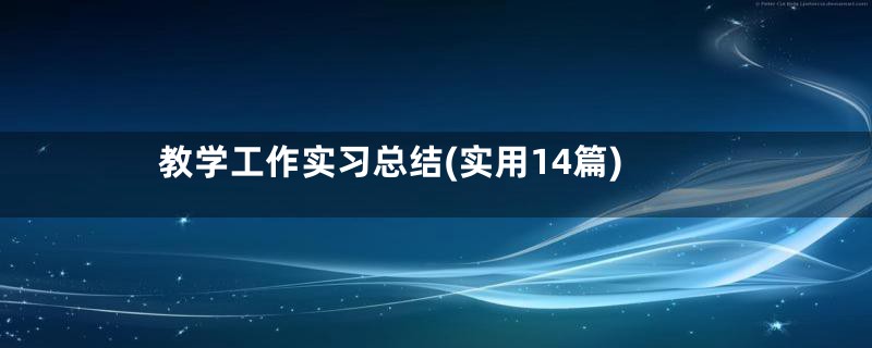 教学工作实习总结(实用14篇)