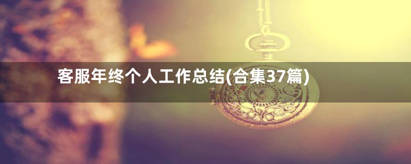 客服年终个人工作总结(合集37篇)