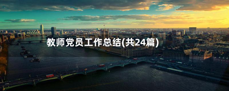 教师党员工作总结(共24篇)