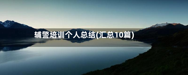 辅警培训个人总结(汇总10篇)