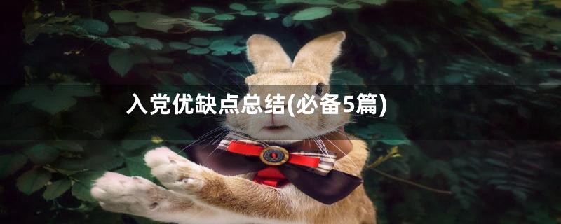 入党优缺点总结(必备5篇)