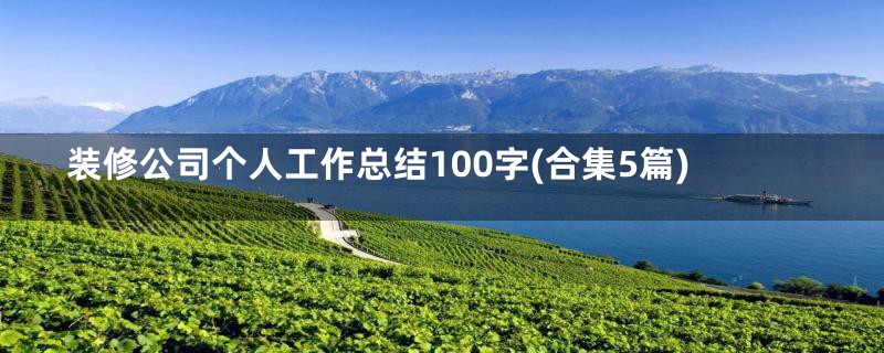 装修公司个人工作总结100字(合集5篇)