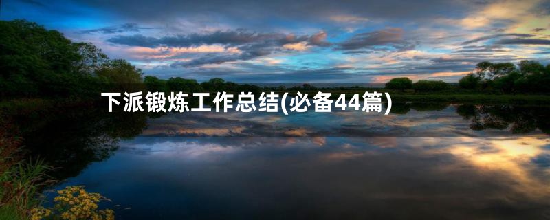 下派锻炼工作总结(必备44篇)