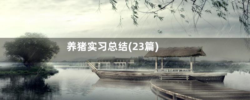 养猪实习总结(23篇)
