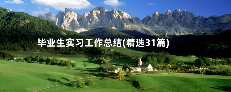 毕业生实习工作总结(精选31篇)