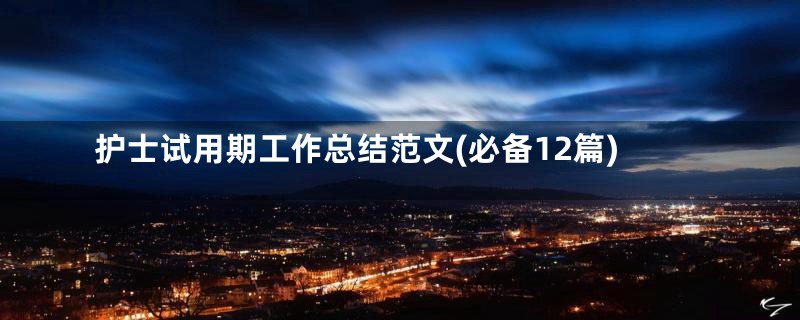 护士试用期工作总结范文(必备12篇)