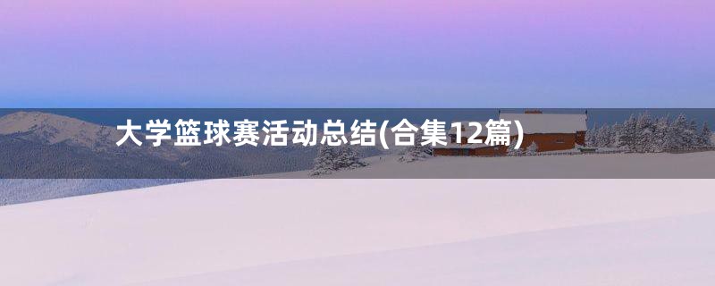 大学篮球赛活动总结(合集12篇)