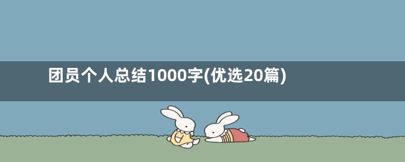 团员个人总结1000字(优选20篇)