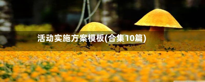 活动实施方案模板(合集10篇)