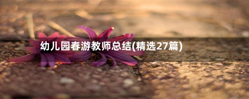 幼儿园春游教师总结(精选27篇)