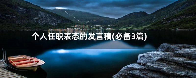 个人任职表态的发言稿(必备3篇)