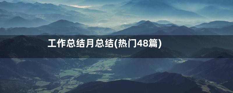 工作总结月总结(热门48篇)