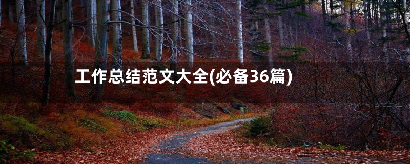 工作总结范文大全(必备36篇)