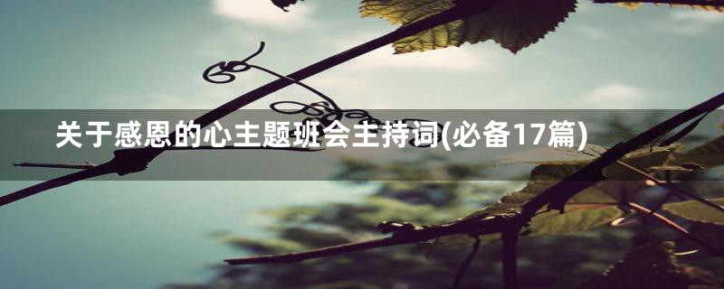 关于感恩的心主题班会主持词(必备17篇)