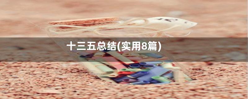 十三五总结(实用8篇)