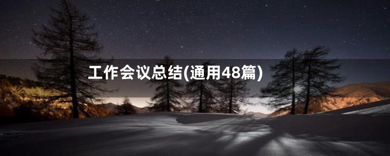 工作会议总结(通用48篇)
