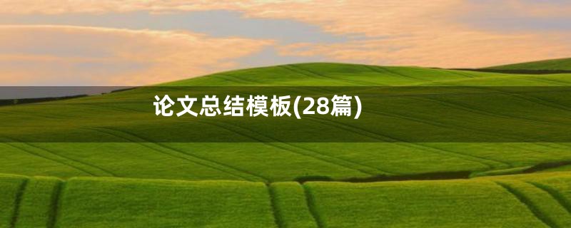 论文总结模板(28篇)