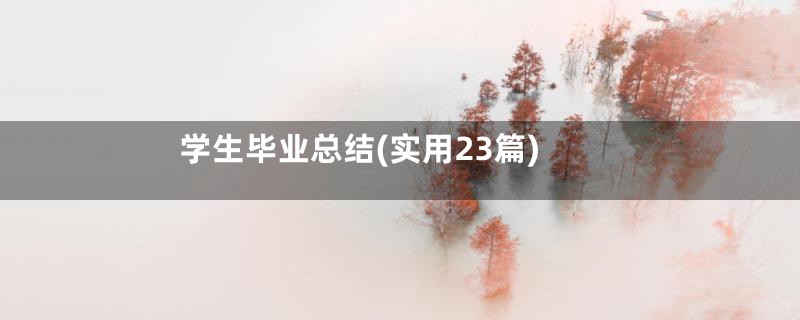 学生毕业总结(实用23篇)