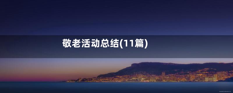 敬老活动总结(11篇)