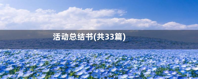 活动总结书(共33篇)