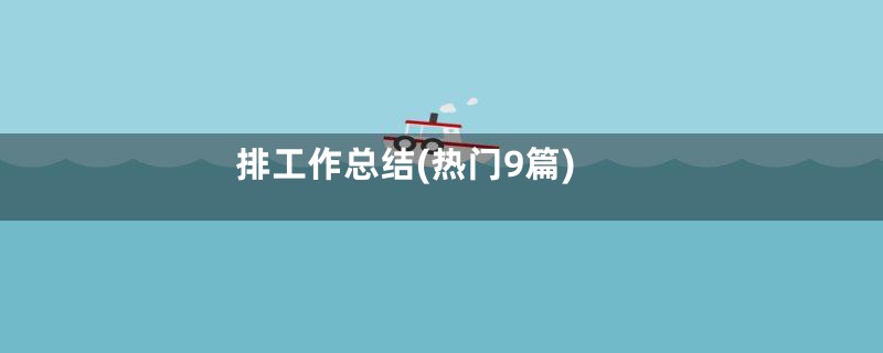 排工作总结(热门9篇)