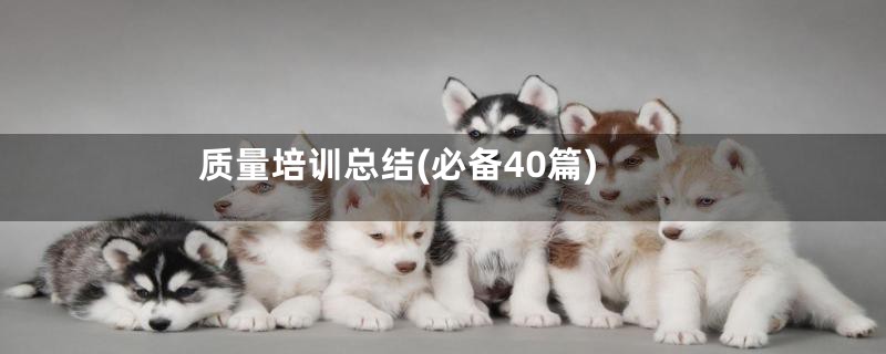 质量培训总结(必备40篇)