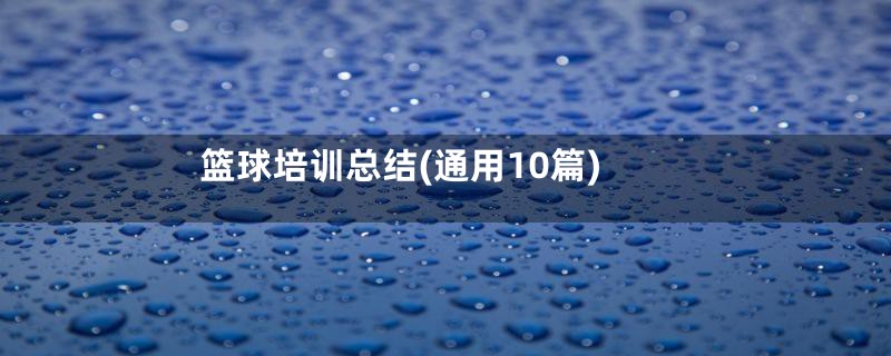 篮球培训总结(通用10篇)