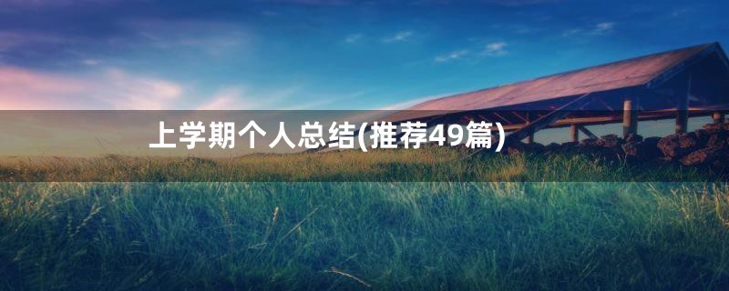 上学期个人总结(推荐49篇)